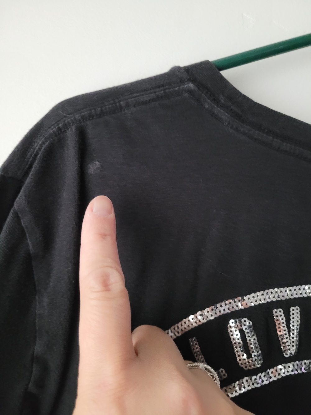PINK Victoria's Secret Black Crew Neck With Silver Logo Tee - Picture 7 of 7